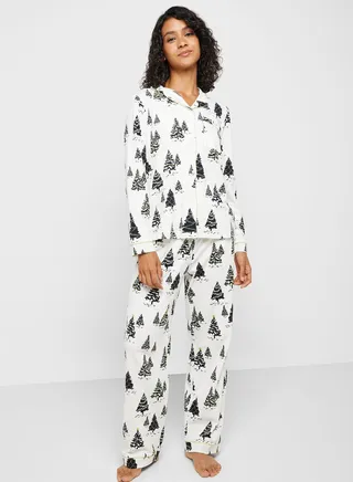 Printed Shirt & Pyjama Set 