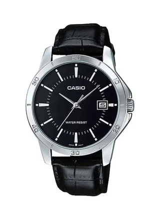 Men's Water Resistant Leather Analog Watch MTP-V004L-1A 