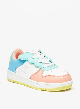 Girls' Colourblock Casual Sneakers With Lace-Up Closure 