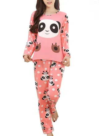 Sweet Cute Panda Pajama Set Pink/White 