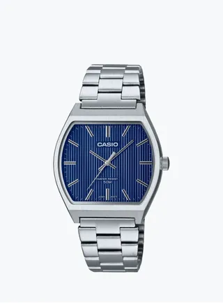 Men's Blue Dial Quartz Watch with Stainless Steel Strap MTP-B140D-2AVDF 