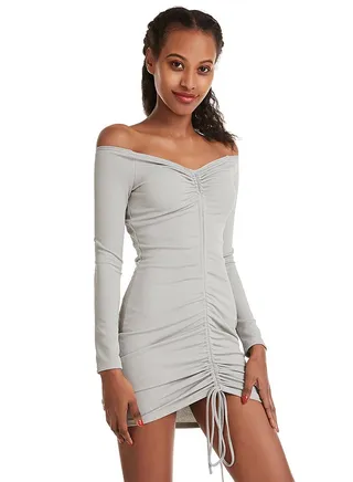 Tight One Piece Dress Grey 