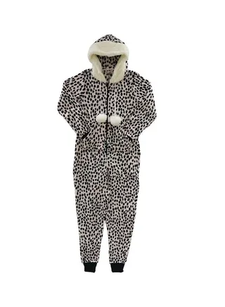 Animal Print Hooded Jumpsuit Multicolour 