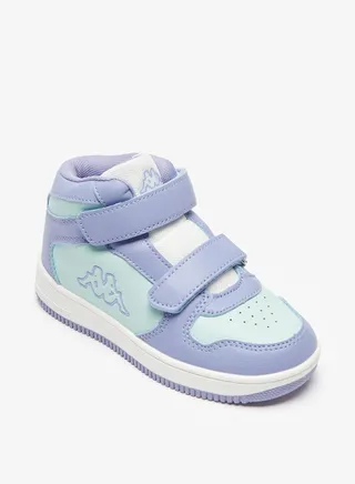 Boys Colourblock High Top Sneakers with Hook and Loop Closure 