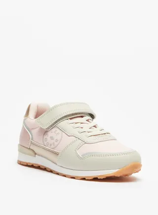 Girls Colourblock Sneakers with Hook and Loop Closure 