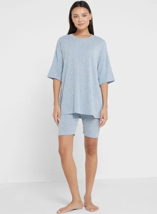Ribbed Pyjama Short Set 