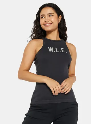Eco-Friendly Ribbed Loungewear Tank Top Charcoal Grey 
