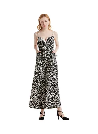 Suspender Jumpsuit Black/White 