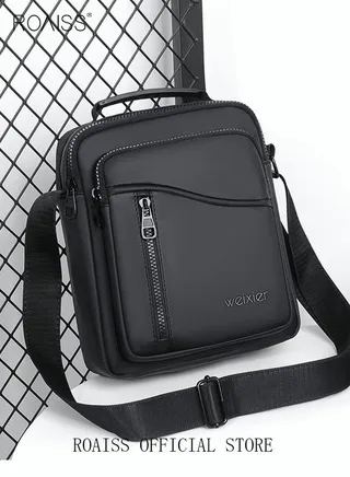 Men Casual PU Leather Crossbody Bag Vertical Type Square Type Shoulder Bag Men Zipper Buckle PU Leather Messenger Bag Crossbody Shoulder Bag Vintage Handle Bags 
