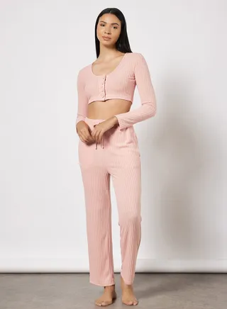 Printed Pyjama Set (Set of 2) Dusty Pink 