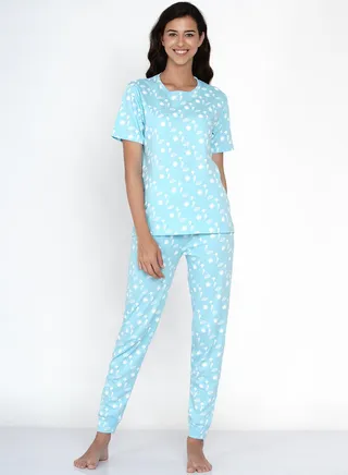 Printed Nightwear Pyjama Set Mint 