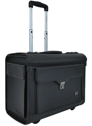 Classic Rolling Hard Sided Catalog Lawyer Case, Laptop Bag With Wheels - Cabin Crew Pilot Case Luggage - Executive Business Briefcase 