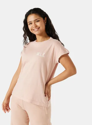 Eco-Friendly Logo Loungewear T-Shirt Light Pink 