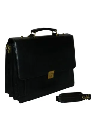 Leather Briefcase Black 