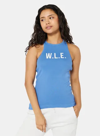 Eco-Friendly Ribbed Loungewear Tank Top Light Blue 