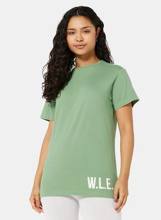 Eco-Friendly Oversized Logo Loungewear T-Shirt Green 