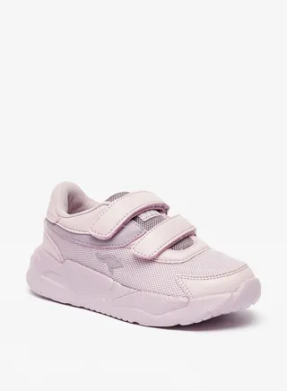 Girls Textured Sneakers with Hook and Loop Closure 