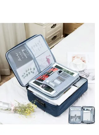 Document Organizer With Password Lock, Portable File Holder 