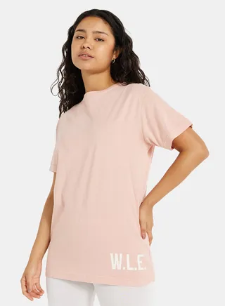 Eco-Friendly Oversized Logo Loungewear T-Shirt Pink 