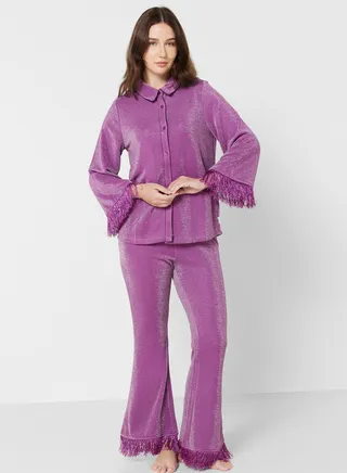 Button Down Shirt & Pyjama Set 