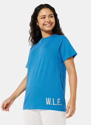 Eco-Friendly Oversized Logo Loungewear T-Shirt Blue 