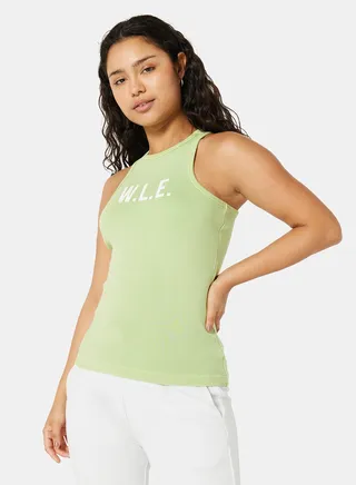 Eco-Friendly Ribbed Loungewear Tank Top Light Green 