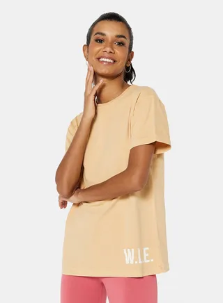 Eco-Friendly Oversized Logo Loungewear T-Shirt Pale Orange 