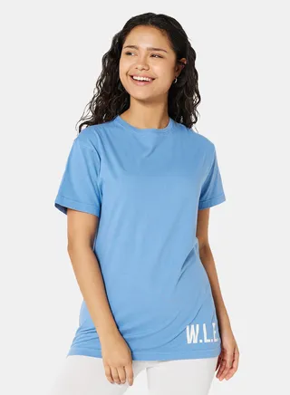 Eco-Friendly Oversized Logo Loungewear T-Shirt Light Blue 