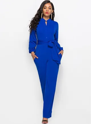 Solid Jumpsuit Navy Blue 