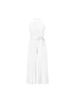 Sleeveless Pleated Lace Up Slim Fitting Women's Jumpsuit Pants 