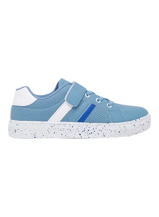 Girls Contrast Stripes Sneakers Blue 