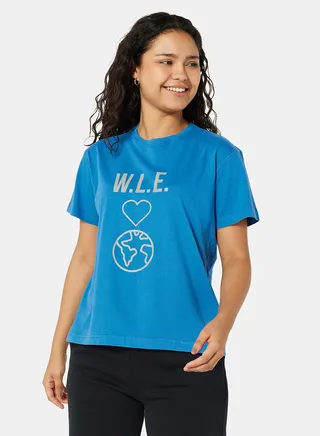 Eco-Friendly Graphic Boxy Loungewear T-Shirt Blue 