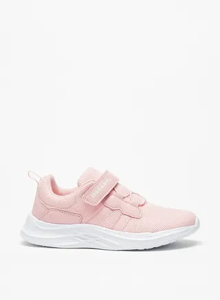 Girls Textured Sports Shoes with Hook and Loop Closure 