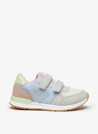 Girls Colourblock Casual Sneakers With Hook And Loop Closure By Shoexpress 