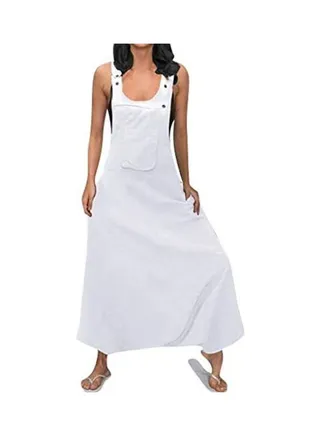 Solid Pocket Detail Jumpsuit White 
