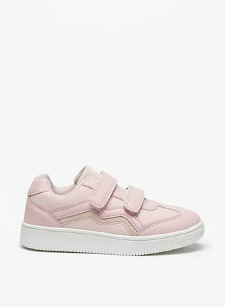 Girls Textured Casual Sneakers With Hook And Loop Closure By Shoexpress 