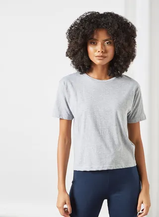 Plain Relaxed Loungewear T-Shirt Grey 