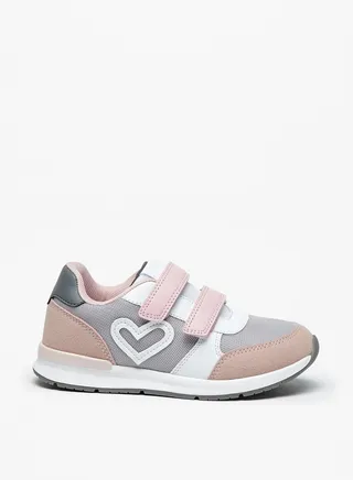 Girls Colourblock Casual Sneakers With Hook And Loop Closure By Shoexpress 
