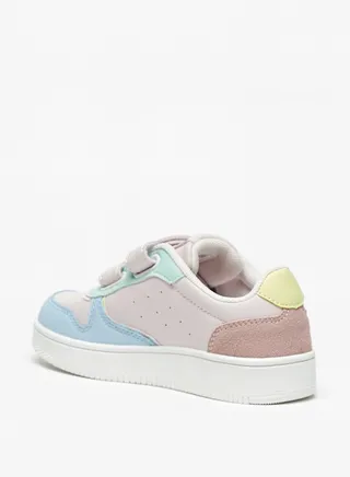 Girls Colourblock Casual Sneakers With Hook And Loop Closure By Shoexpress 