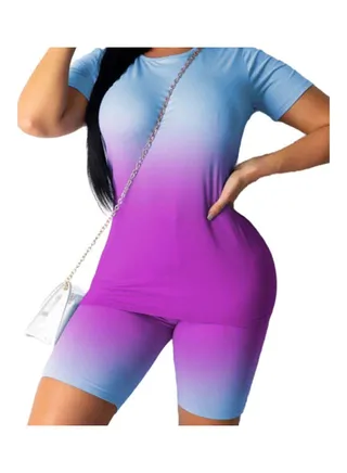 Polyester Solid Jumpsuit Blue Purple 