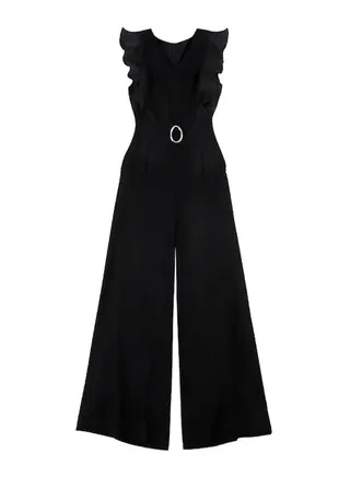 Stylish Sleeveless Jumpsuit Black 