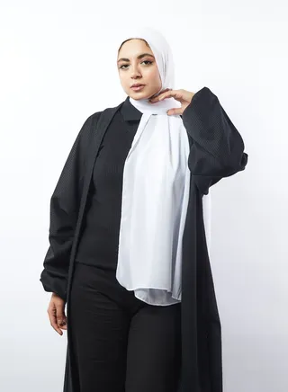 Stylish Solid Crepe Chiffon Scarf White 