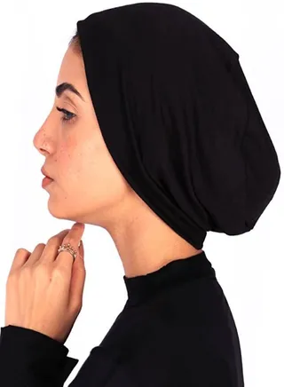 Cotton Bonnet Cap Women's - Black Color 