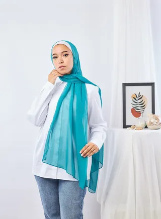 Casual Plain-Basic hijab Blue 