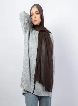 Casual Plain-Basic hijab Brown 