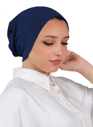Cotton Bonnet Cap Women's - Dark Blue Color 