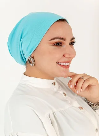 Cotton Bonnet Cap Women's - Sky-Blue Color 