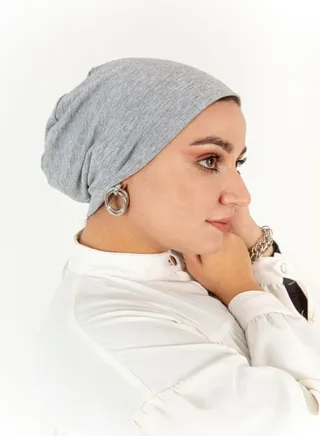 Cotton Bonnet Cap Women's - Light Grey Color 