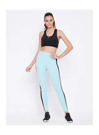 Snug Fit High-Rise Active Tights in Sky Blue 