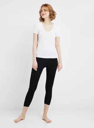 Pack Of 3 Lace Trim Leggings Black 